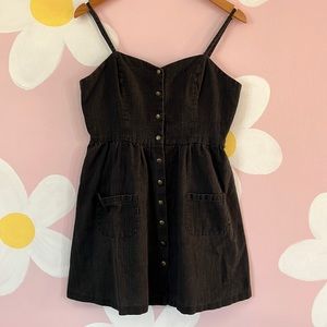 Urban Outfitters COPE Black Denim Dress Button Up Pockets